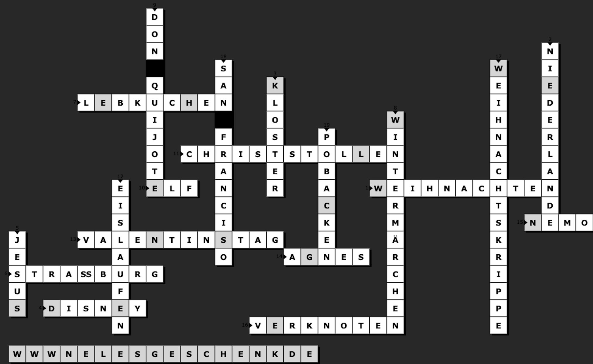 Lösung Kreuzworträtsel